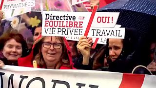 Nőnapi demonstráció Brüsszelben