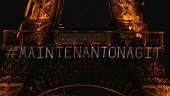 Eiffel Tower lights up for women's rights