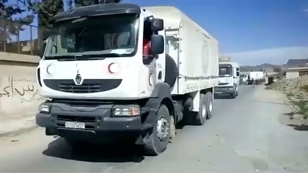 Aid finally arrives in the besieged Syrian enclave of Ghouta Aid finally arrives in the besieged Syrian enclave of Ghouta