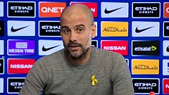 Pep Guardiola durante una rueda de prensa