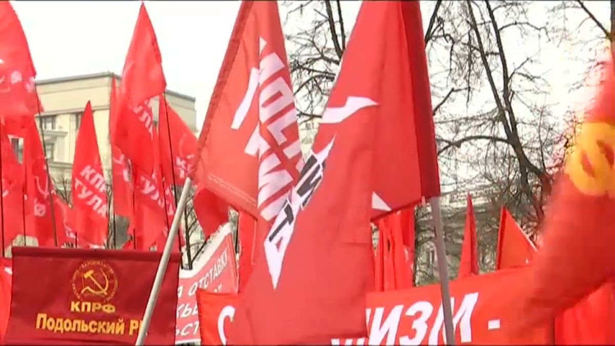 Russlands Kommunisten machen in Moskau Wahlkampf