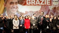 Five Star Movement leader Luigi Di Maio speaks to supporters 