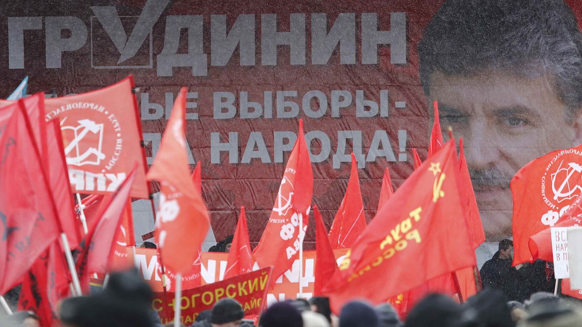 Προεκλογική συγκέντρωση του ΚΚ Ρωσίας στη Μόσχα
