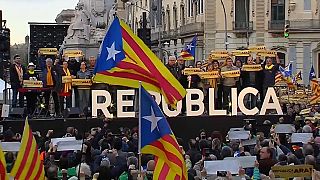 Manifestación independentista por la 'construcción de la república' catalana