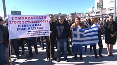 Yunan halkı Türkiye'de tutuklanan iki askerin iadesi için gösteri düzenledi