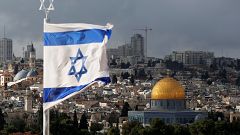 Israelische Flagge in Jerusalem.