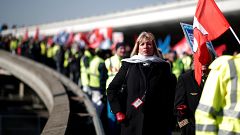 Air France-Mitarbeiter bei Protesten im Februar 2018.