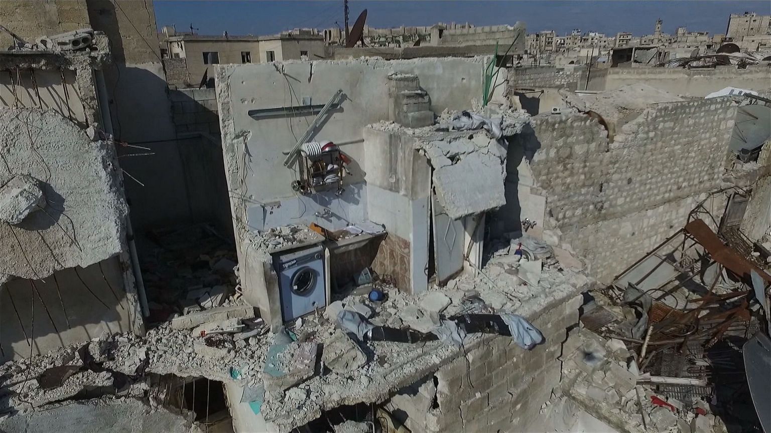 French drone over and inside Aleppo