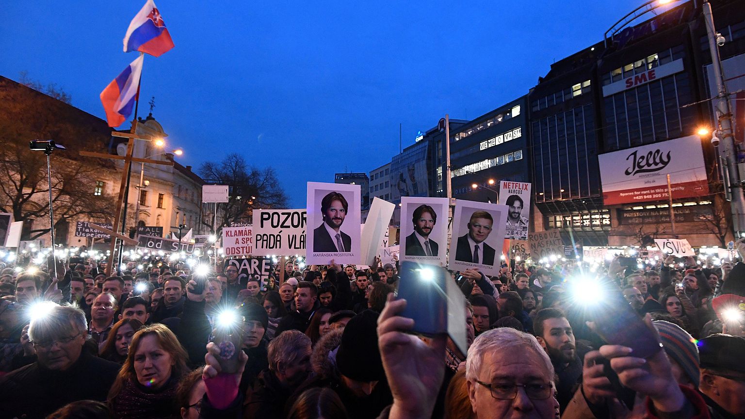 Demonstranten forderten mehr Demokratie in der Slowakei.