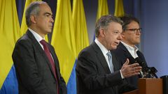 Santos durante la rueda de prensa