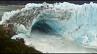 Se rompe el arco de hielo del glaciar Perito Moreno
