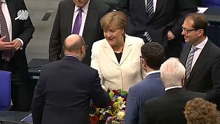 Merkel al BUdestag dopo il voto di fiducia al suo quarto governo