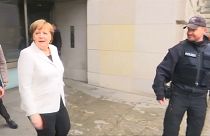 Protesto contra Angela Merkel