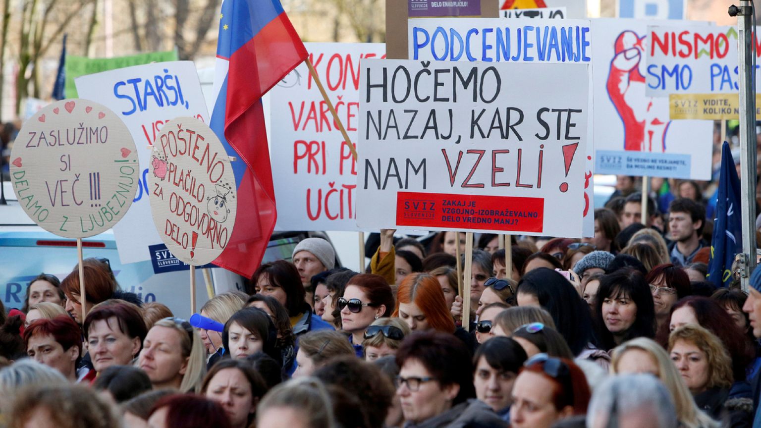 Pedagógussztrájk Szlovéniában