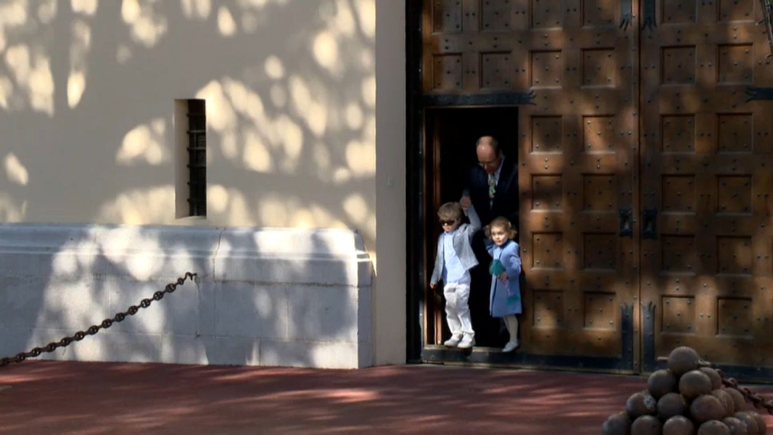 Prince Albert with his three-year-old twins