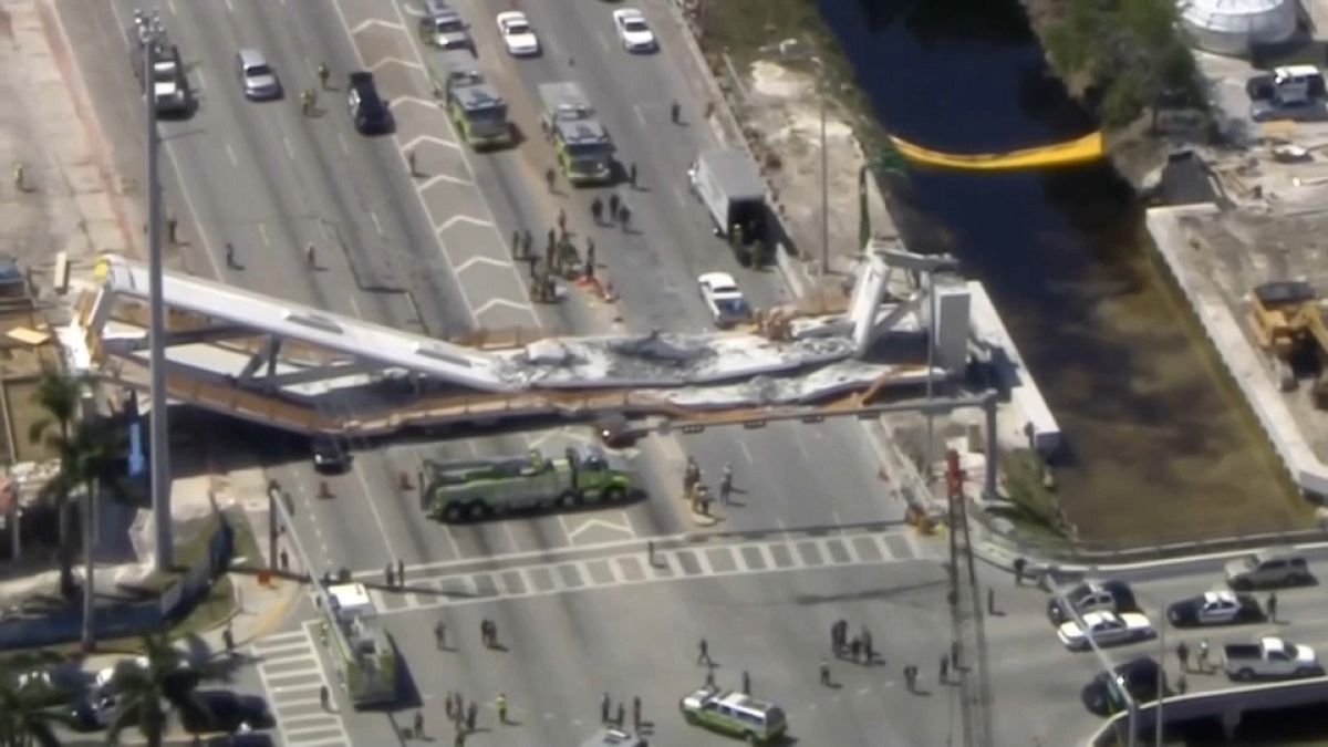 Varios muertos al derrumbarse un puente en Miami