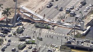 Six people killed after pedestrian bridge collapses in Florida