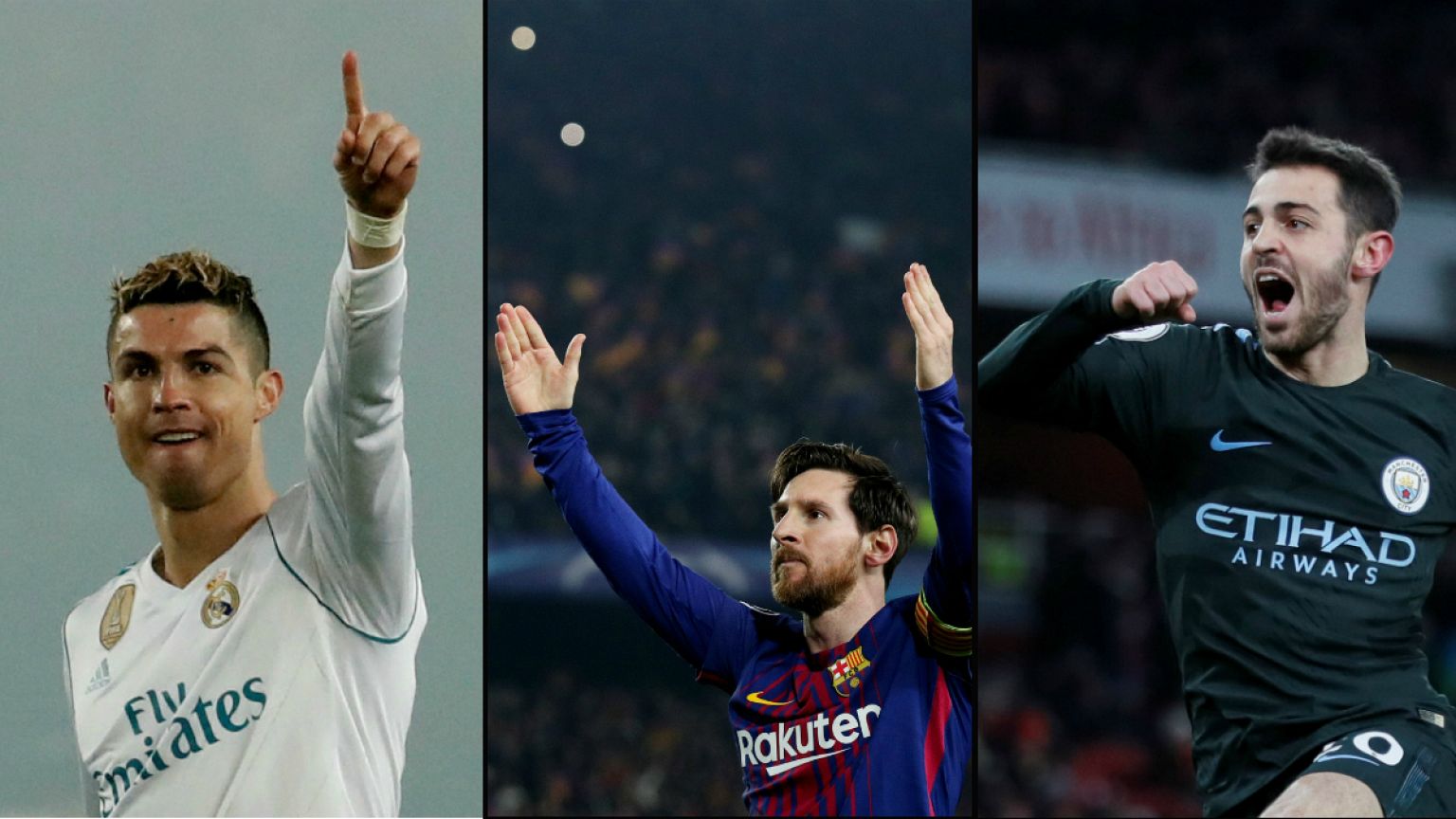 Ronaldo, Leo Messi e Bernardo silva entre os favoritos na Liga dos Campeões