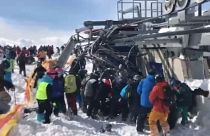 Skiers throw themselves from lift as it malfunctions at Georgia resort