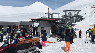 Elszabadult egy sílift Grúziában