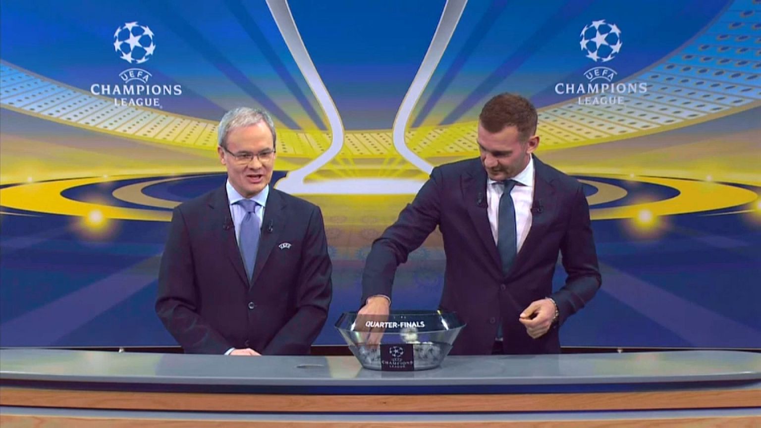 British clubs draw each other in Champions' league quarters