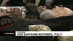 Pope Francis prayed before the body of Saint Pio at San Giovanni Rotondo