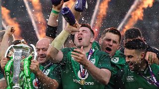 Das irische Rugby-Team feiert den "Grand Slam"