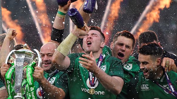 Das irische Rugby-Team feiert den "Grand Slam" Das irische Rugby-Team feiert den "Grand Slam"