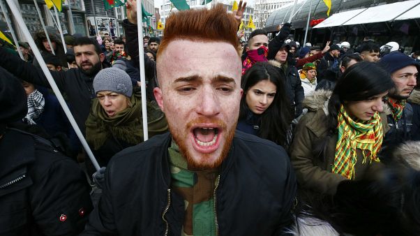 Comunidade curda na Alemanha em protesto Comunidade curda na Alemanha em protesto
