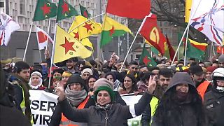 Kurds demonstrating against Turkish government in Hannover, Germany
