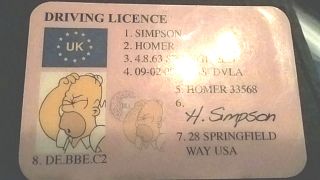 Police catch driver carrying fake Homer Simpson driving licence