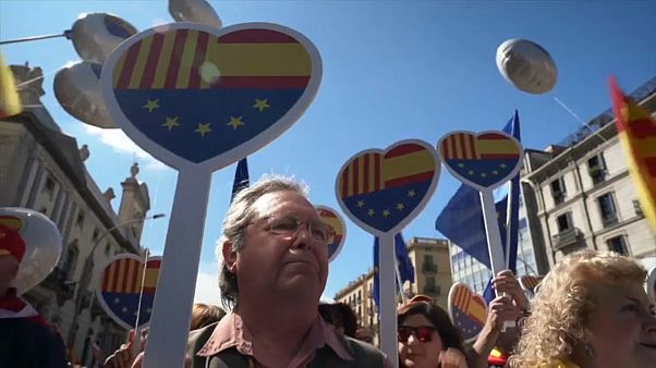 Separatistengegner demonstrieren für Spaniens Einheit Separatistengegner demonstrieren für Spaniens Einheit