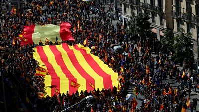 Thousands march in Barcelona for Spanish unity