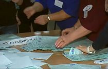 Ballots being counted in Russian polling station