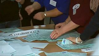 Ballots being counted in Russian polling station