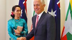 Turnbull questiona líder do Myanmar sobre Direitos Humanos