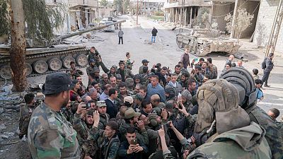 Syrie : Bachar al-Assad et ses "héros" dans la Ghouta