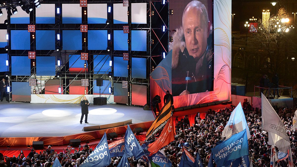 Putin com 76,6% de votos e ainda nem todos foram contados