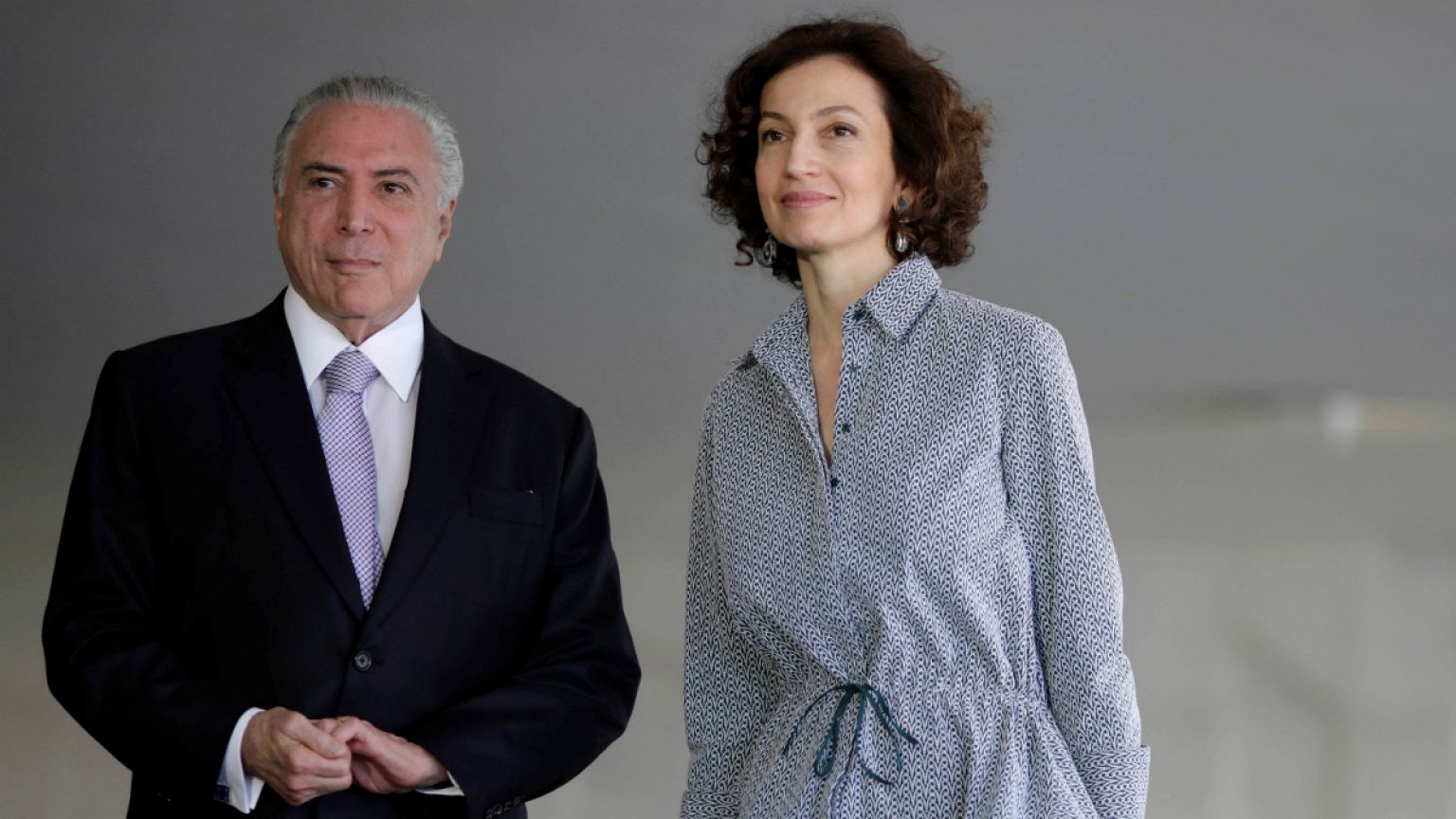 Michel Temer com Audrey Azoulay, a diretora-geral da UNESCO