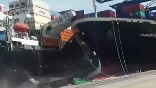 ویدئوی تصادف کشتی به هنگام پهلو گرفتن در بندر کراچی