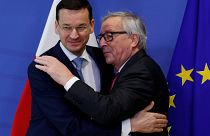 Primeiro-ministro da Polónia com o Presidente da Comissão Europeia