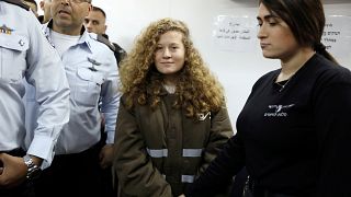La adolescente palestina en el tribunal