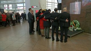Brussels airport observes a minute of silence marking anniversary of attcks