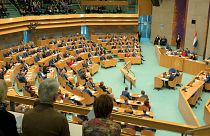 Man injured after jumping from public gallery of Dutch parliament