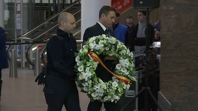 دقيقة صمت في مطار بروكسل في الذكرى الثانية للهجمات الانتحارية على المدينة