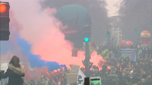 Protests in Paris over economic reform plans Protests in Paris over economic reform plans