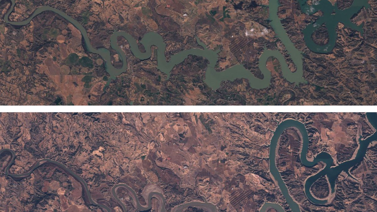 Space pictures show how Spanish reservoirs are shrinking