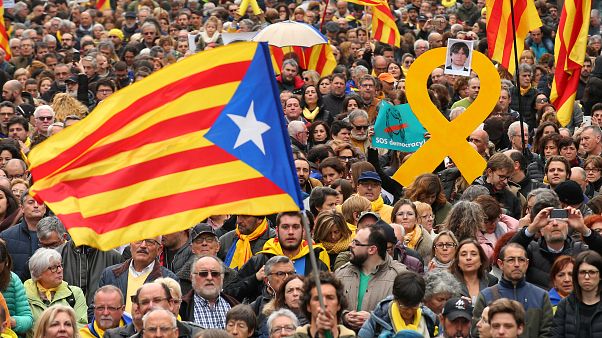 Manifestation à Barcelone pour soutenir Puigdemont Manifestation à Barcelone pour soutenir Puigdemont