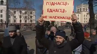 Letartóztatások egy minszki tüntetésen