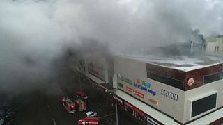 Fire at shopping mall in Siberia